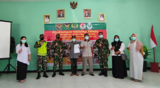 Dandim 0423 Bengkulu Utara Letkol Inf Agung P Saksono,SH,M.Si pantau pelaksanaan Vaksinasi COVID-19