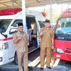 Ersan Syafiri mewakili Bupati Kaur H.Lismidianto, SH., MH menerima bantuan hibah mobil pemadam kebakaran dan ambulans dari Jepang Firefighter Association