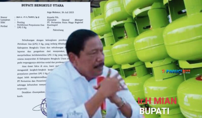Gerak cepat Bupati Bengkulu Utara Ir.H Mian, terkait dengan kelangkaan LPG 3 yang sedang di hadpi mayarakat Bengkulu Utara Bupati Mian Surati  PT. Pertamina Patra Niaga Regional Sumbagsel