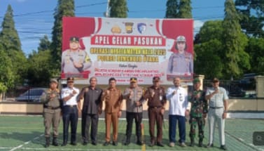 ketua DPRD Bengkulu Utara Parmin, S.Ip menghadri Apel Gabungan Nala 2025 Polres Bengkulu Utara