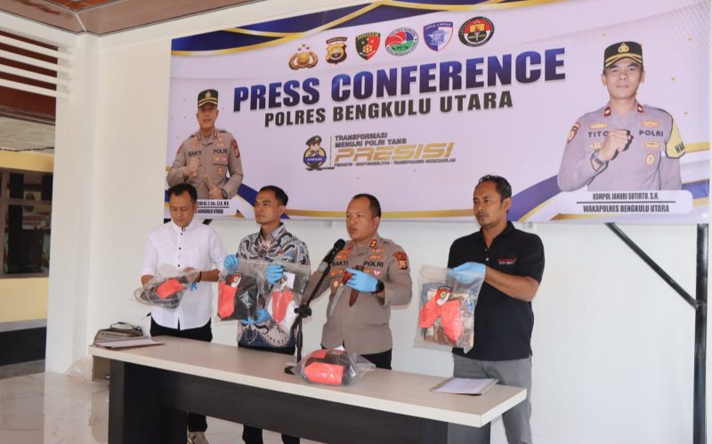 Dalam waku kurang dari 24 jam Satreskrim Polres Bengkulu Utara berhasil Amankan pelaku kasus penusukan