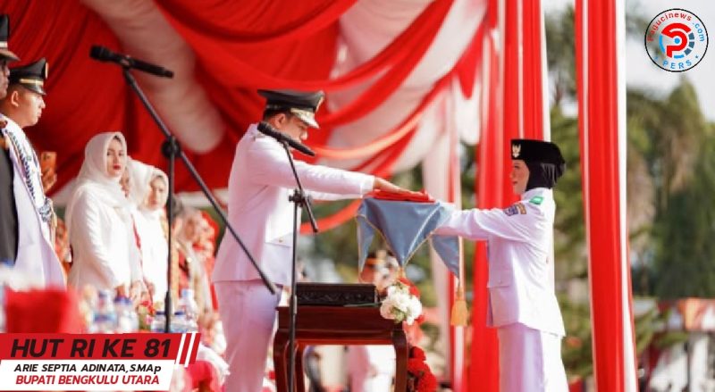 Bupati Bengkulu Utara Arie Septia Adinata, S.E.M.Ap bertindak sebagai Inspektur Upacara